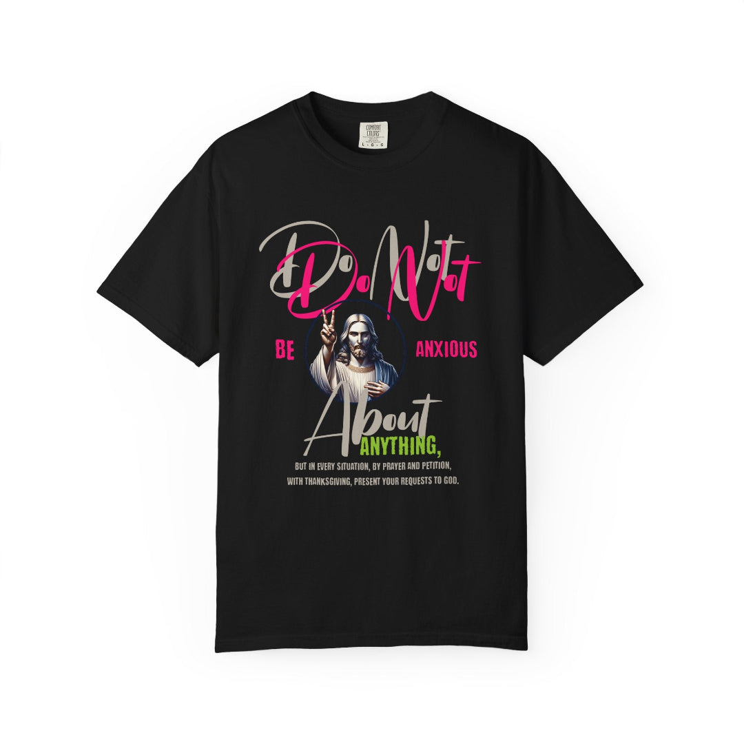 Unisex T-shirt - Philippians 4:6 BLACK